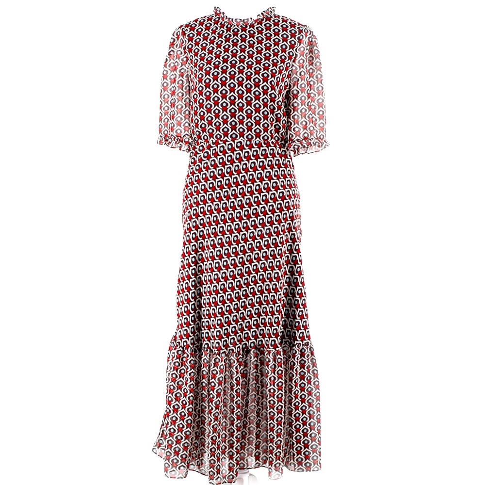 Zara midi length dress with ruffles at neck